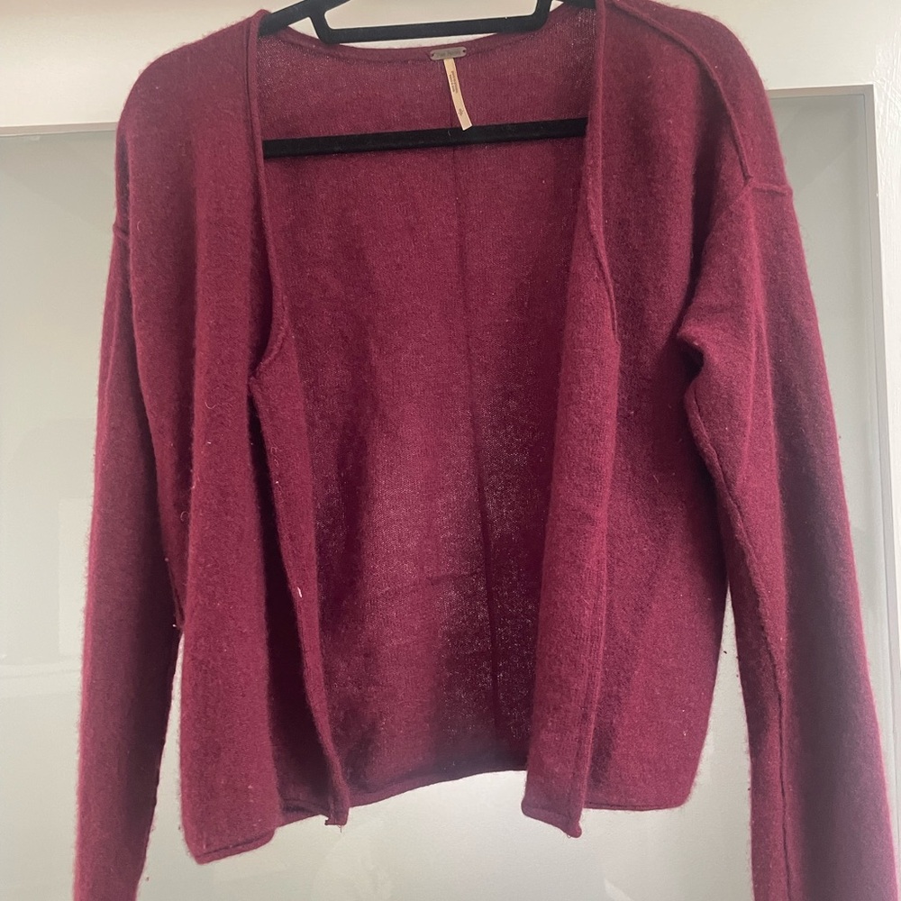 Free People Burgundy Open Cardigan - Picture 6 of 6
